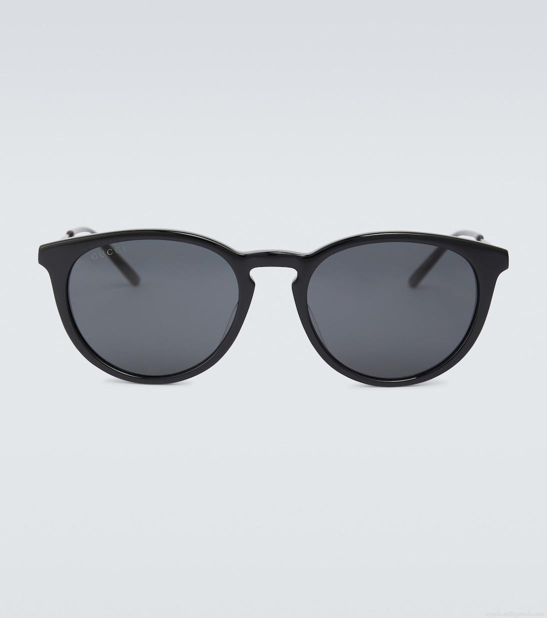 GucciRound acetate and metal sunglasses