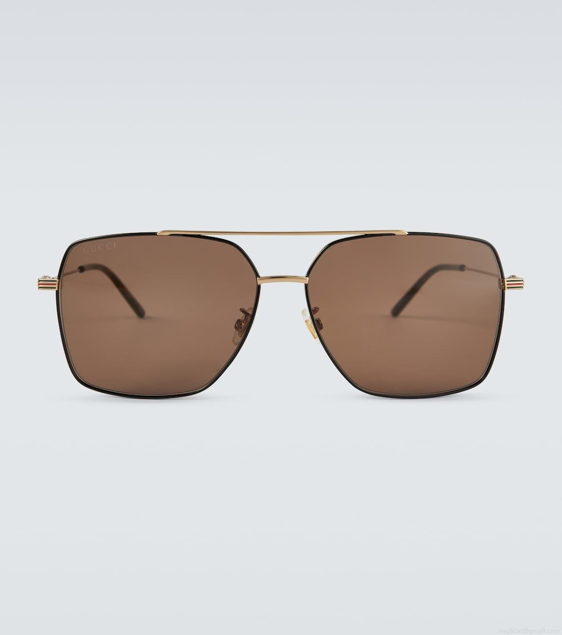 GucciSquare-frame metal sunglasses