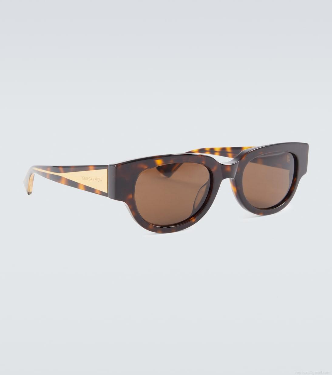 Bottega VenetaTortoiseshell oval sunglasses