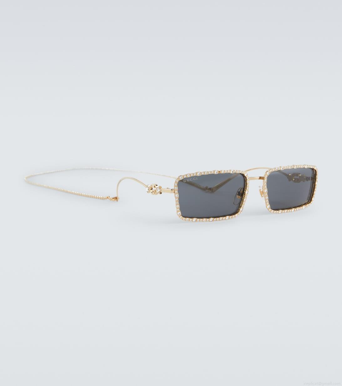 GucciEmbellished rectangular sunglasses