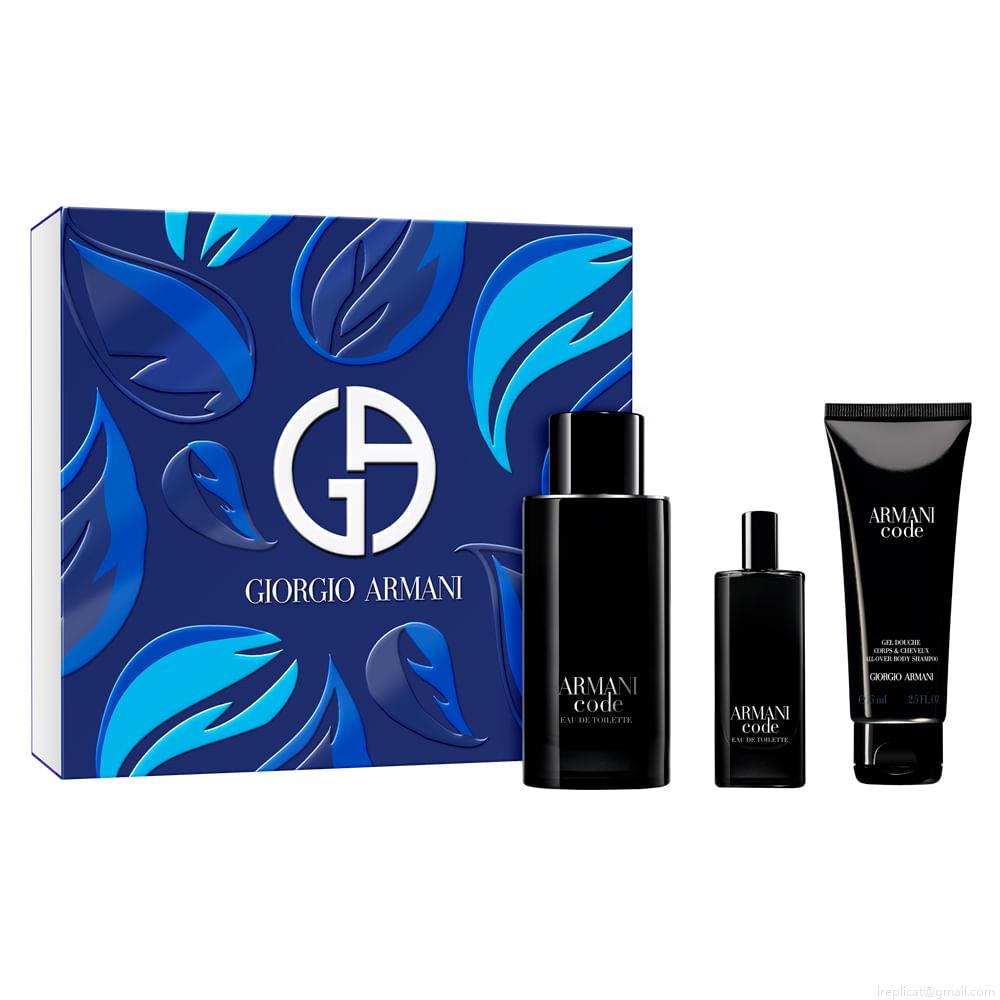 Kit Perfume Giorgio Armani Code Eau de Toilette Masculino 125 ml + Miniatura 15 ml + Gel De Banho 75 ml