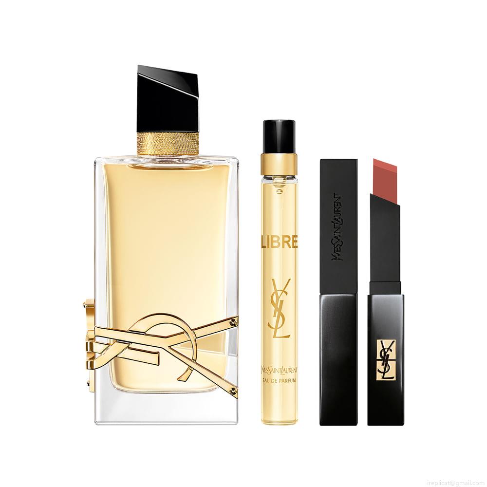 Kit Perfume Yves Saint Laurent Libre Eau de Parfum Perfume Feminino 90 ml + Miniatura 10 ml + Batom 302