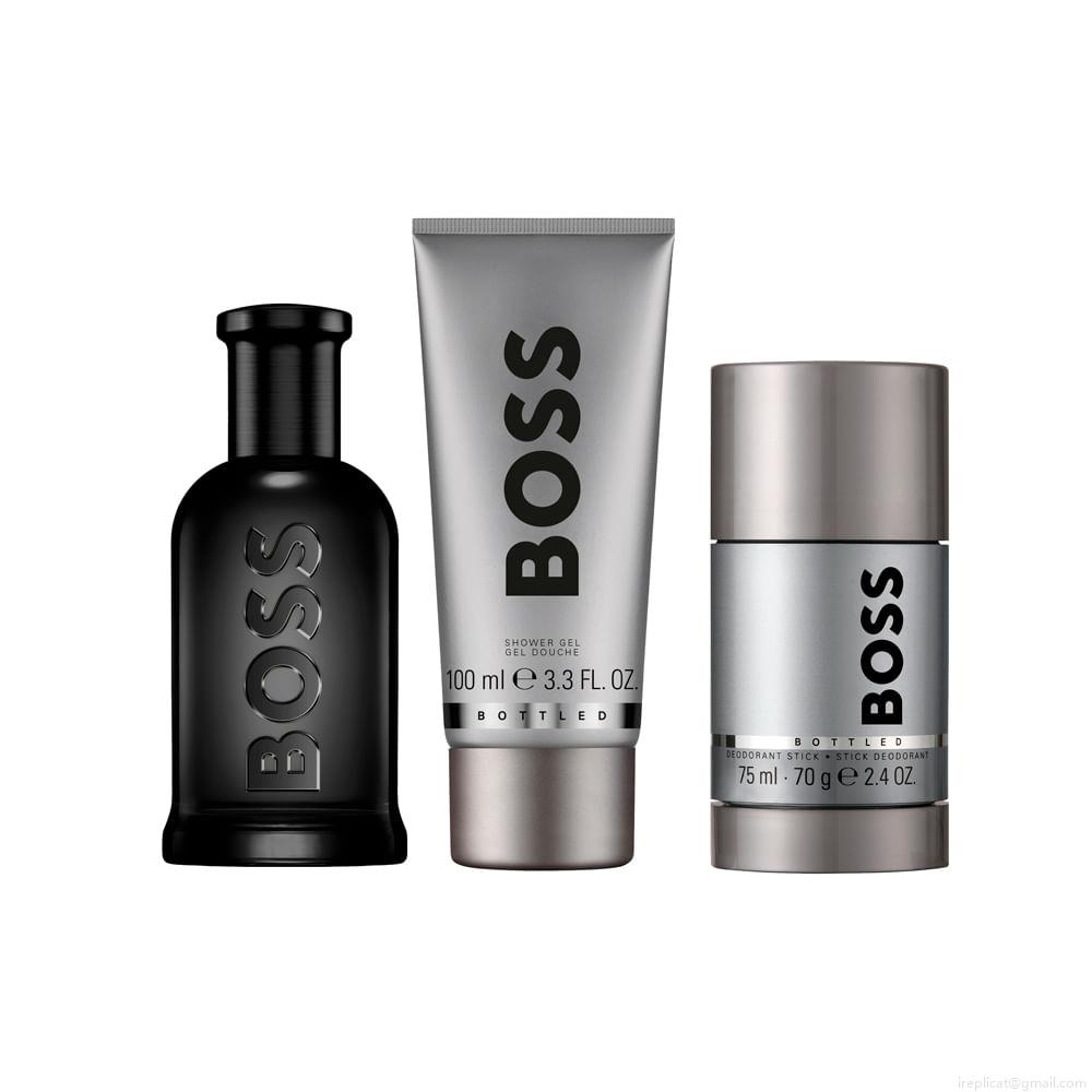 Kit Hugo Boss Bottled Edp Perfume Masculino 100 ml + Desodorante 75 ml + Gel de Banho 100 ml