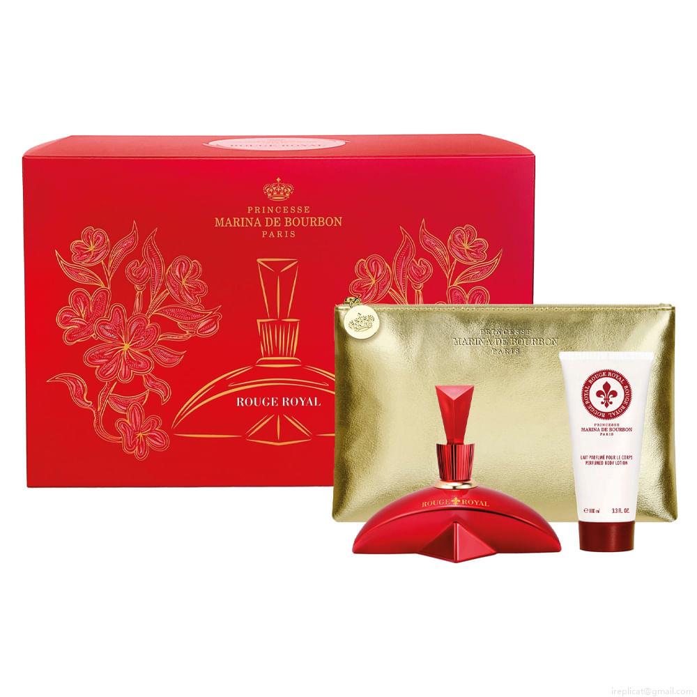 Kit Perfume Marina De Bourbon Rouge Royal Eau de Parfum Feminino 100 ml + Loção Corporal 100 ml + Necessaire