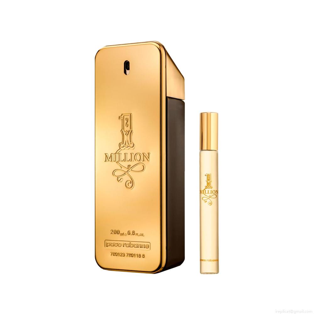 Kit Perfume Paco Rabanne 1 Million Masculino Eau de Toilette 200 ml +Miniatura 10 ml