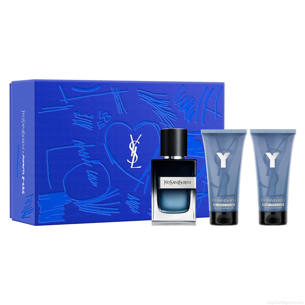 Kit Perfume Yves Saint Laurent Y Masculino Eau de Parfum 60ml + Gel De Banho 50ml + Pós Barba 50ml