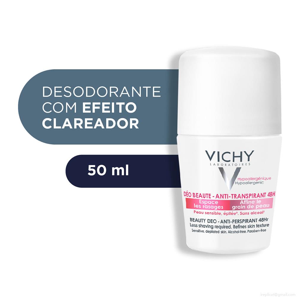 Desodorante Roll On Antitranspirante Vichy Ideal Finish Unissex 50 ml