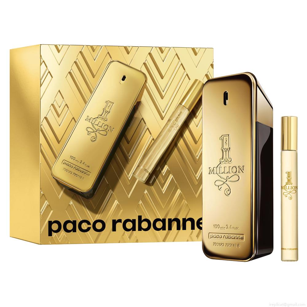 Kit Perfume Paco Rabanne 1 Million Masculino Eau de Toilette Masculino 100 ml + Miniatura 10ml