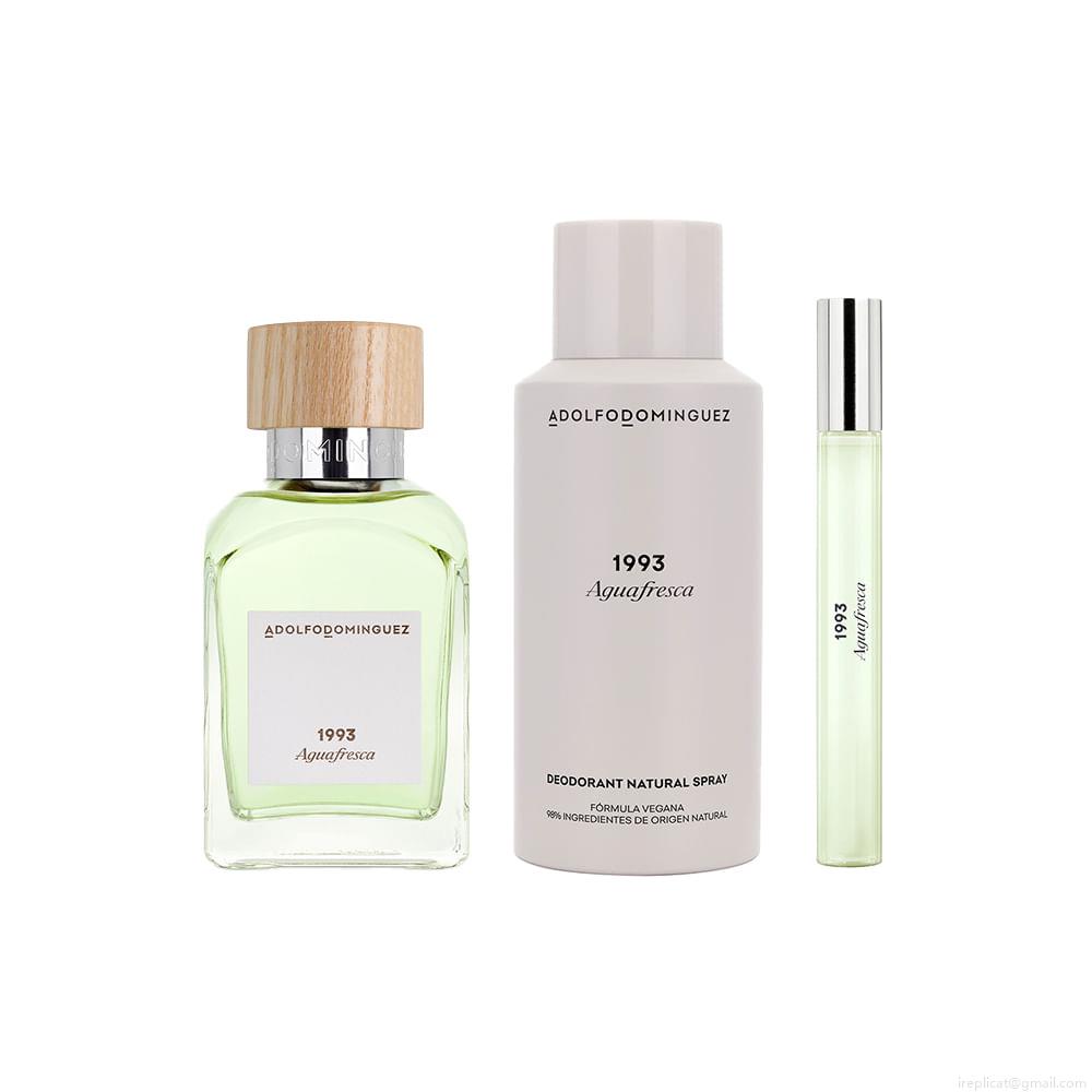 Kit Perfume Adolfo Dominguez Água Fresca 1993 Masculino Eau de Toilette 120 ml + Desodorante 150 ml + Miniatura 10 ml