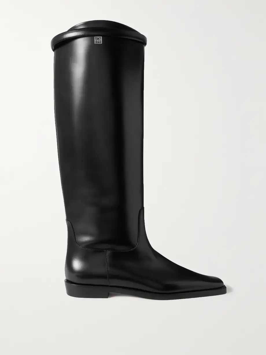 + NET SUSTAIN The Riding leather knee boots