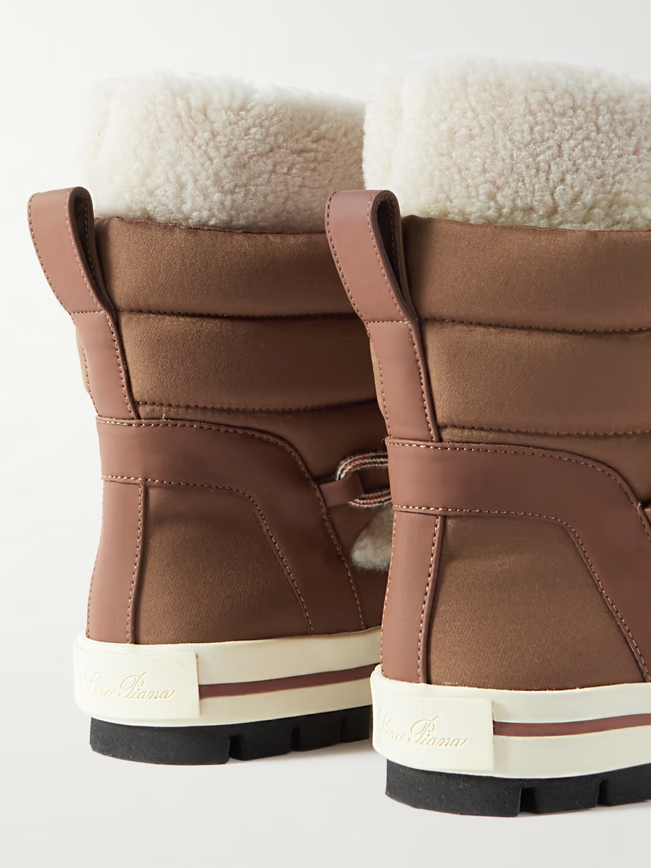 Ben Nevis quilted leather-trimmed ripstop and faux shearling ankle boots