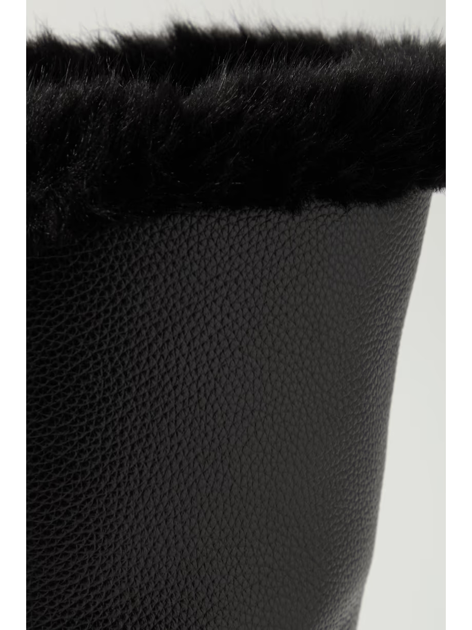 The Off-Duty faux fur-lined textured-leather boots