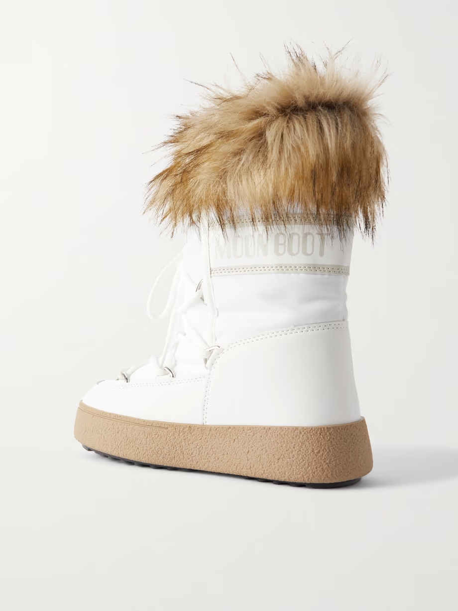 LTrack Monaco faux fur-trimmed shell and faux leather snow boots