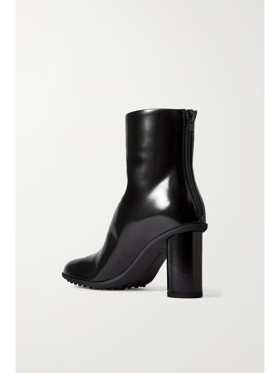 Atomic glossed-leather ankle boots