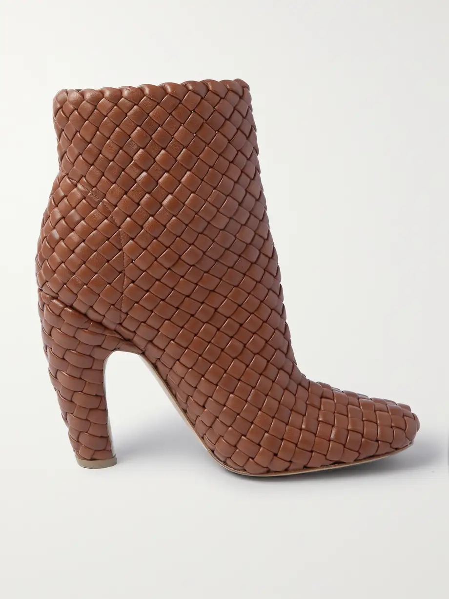 Mini Lido intrecciato leather ankle boots