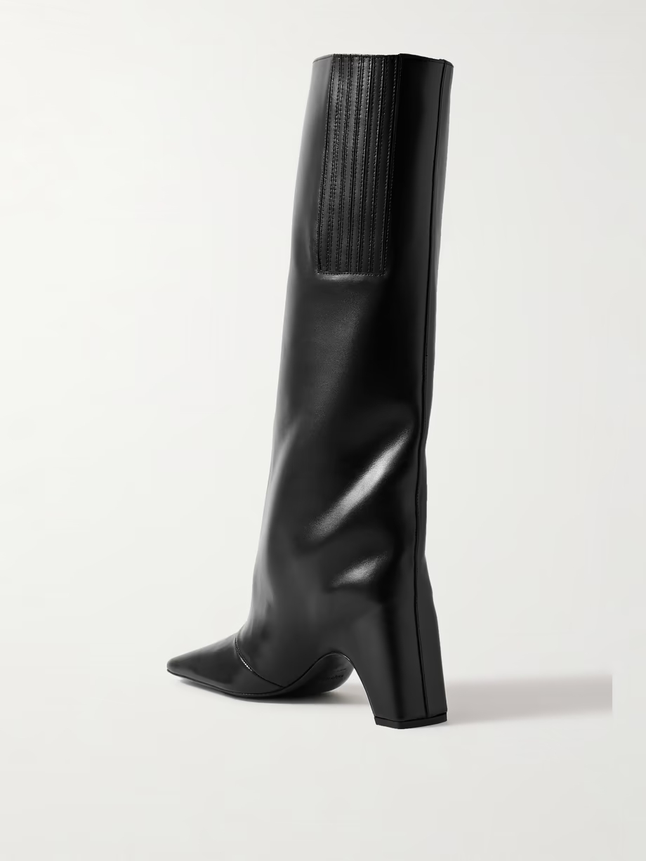 Bridge leather knee boots