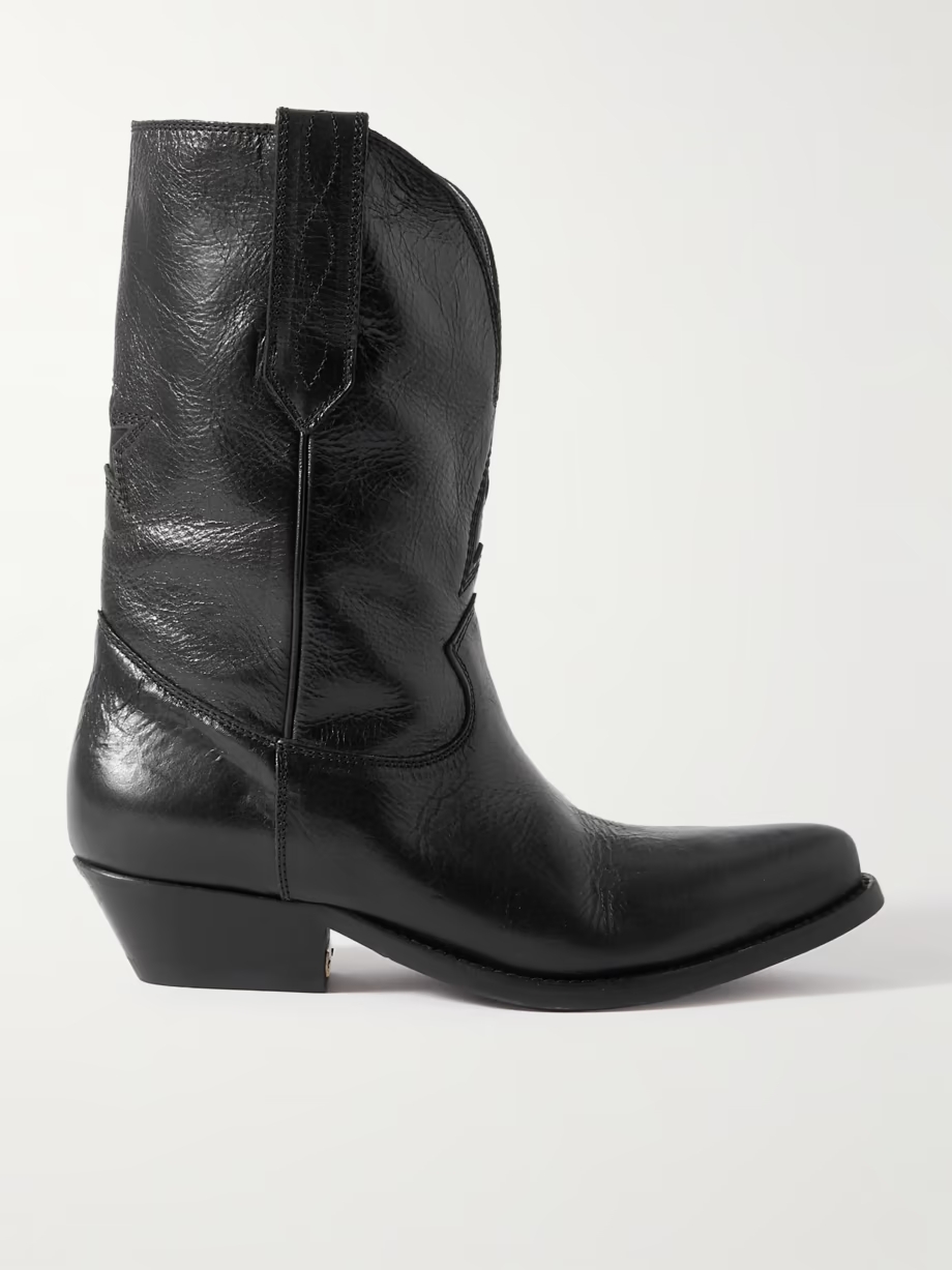 Low Wish Star textured-leather cowboy boots