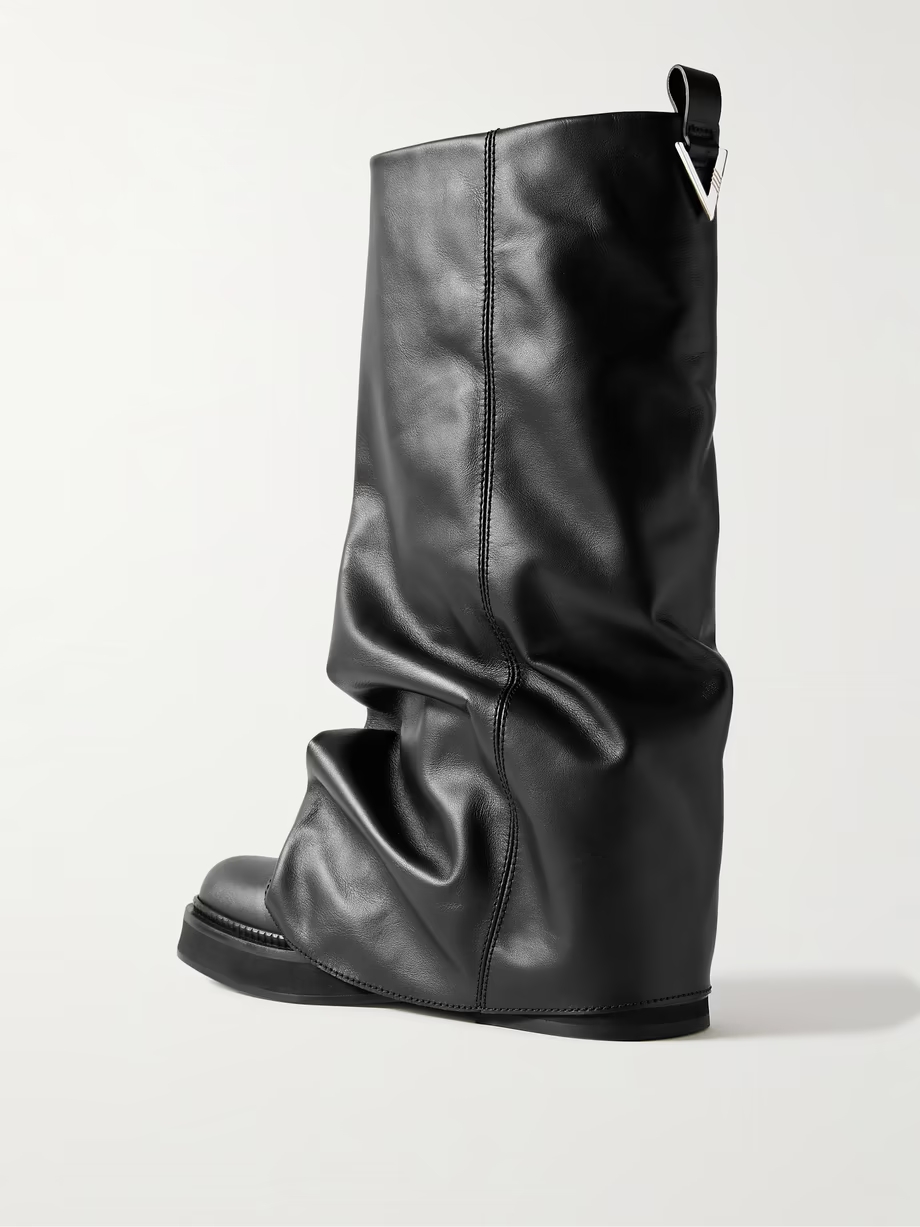 Robin layered leather knee boots