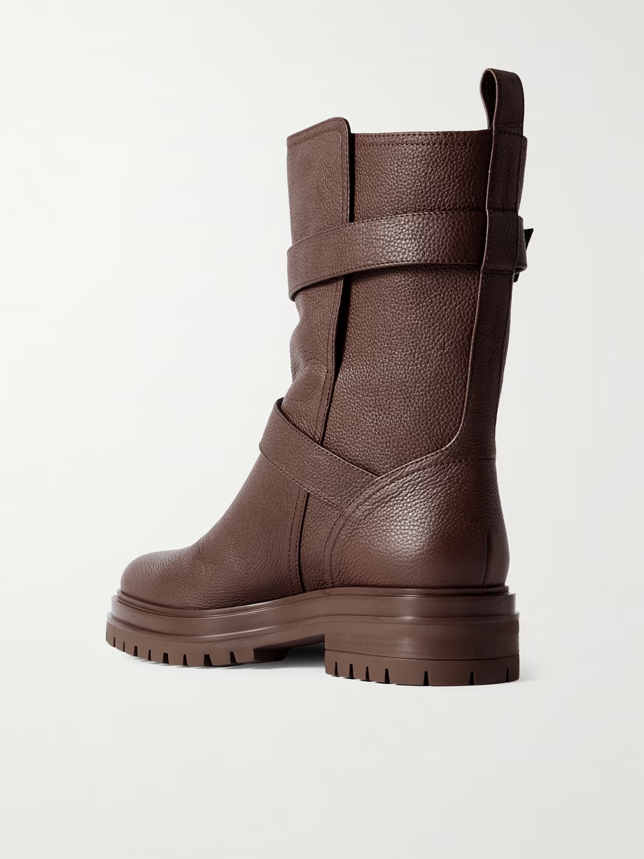 Thiago Flair buckled textured-leather boots