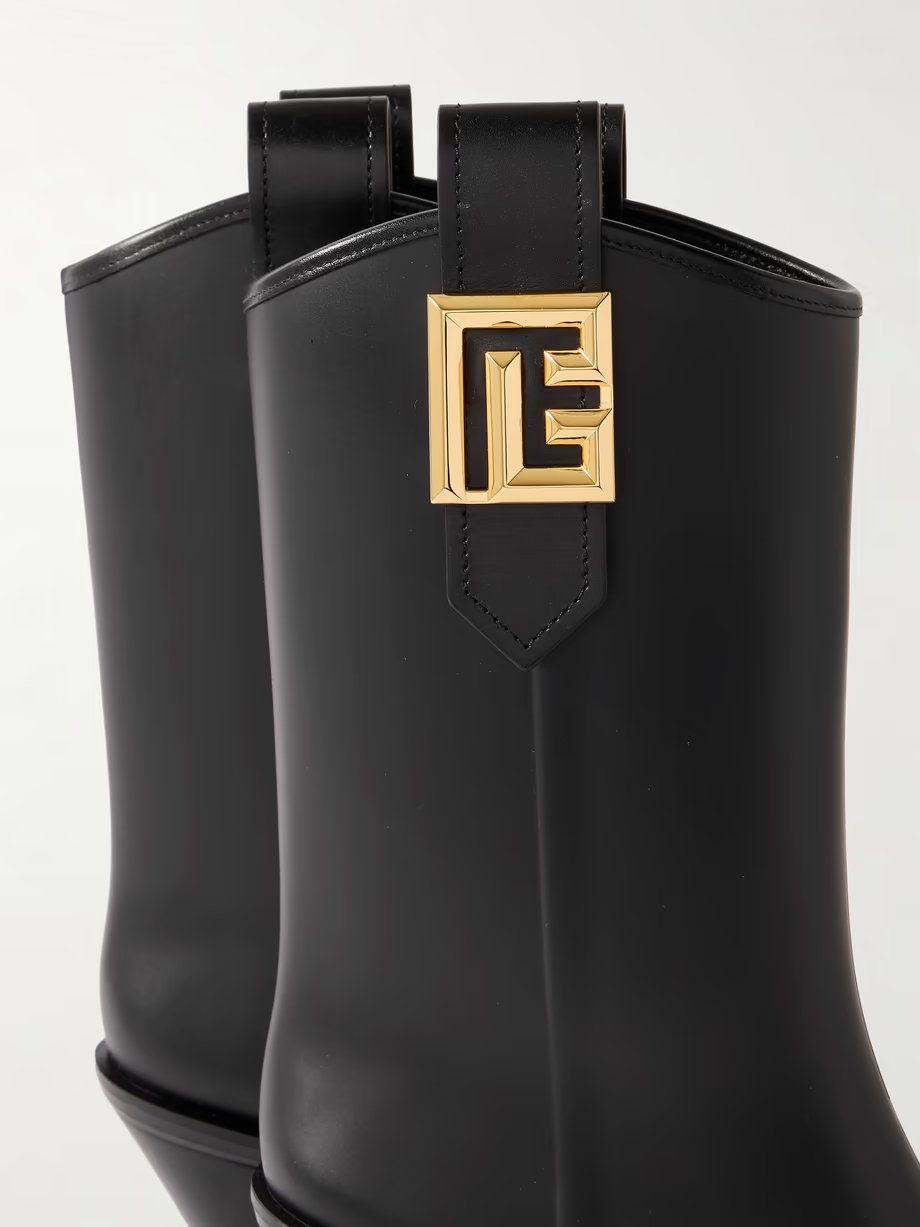 Tess leather-trimmed rubber ankle boots