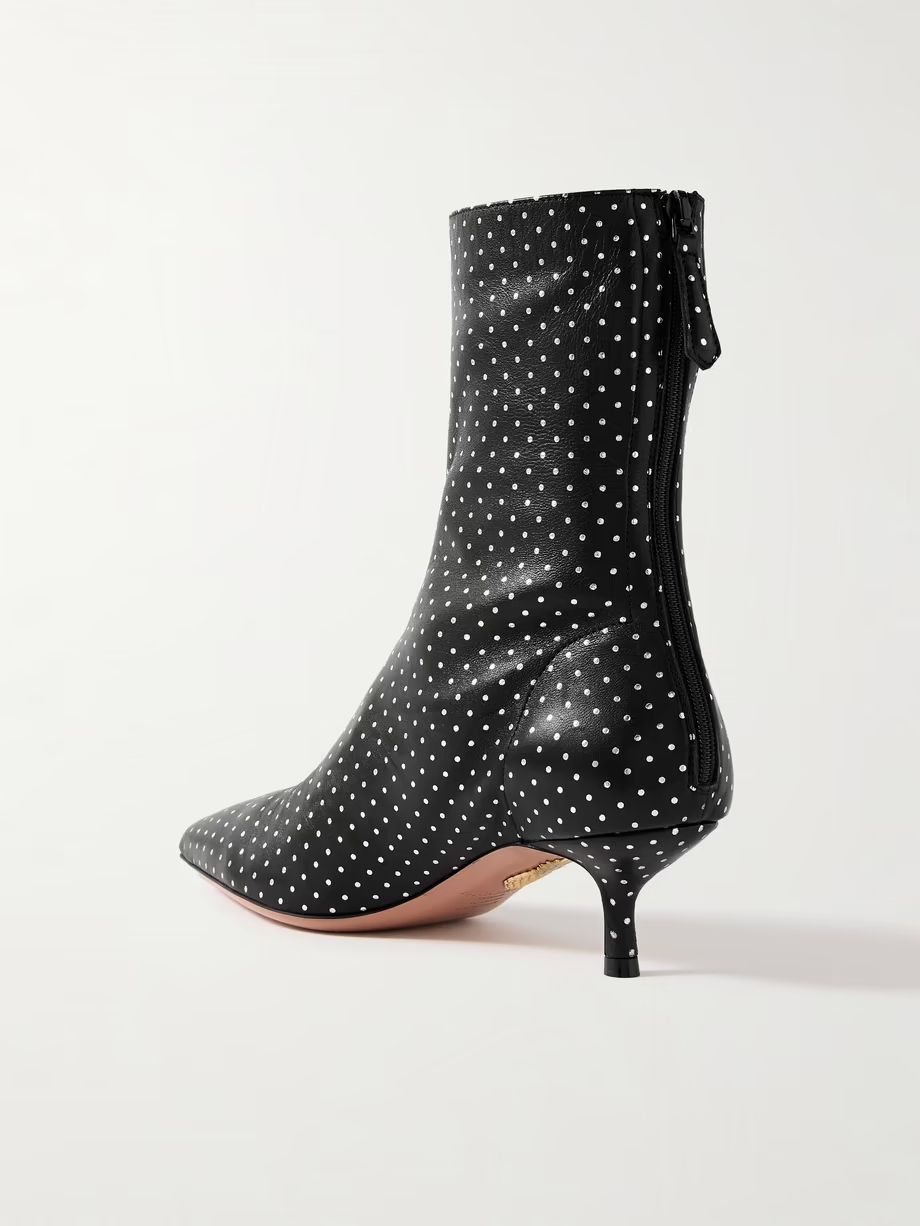 Montmartre 50 metallic polka-dot leather ankle boots