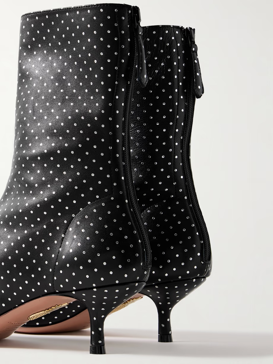 Montmartre 50 metallic polka-dot leather ankle boots