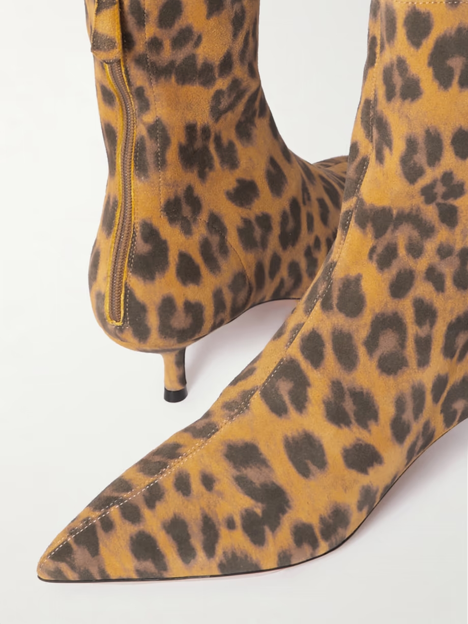 Montmartre 50 leopard-print suede ankle boots