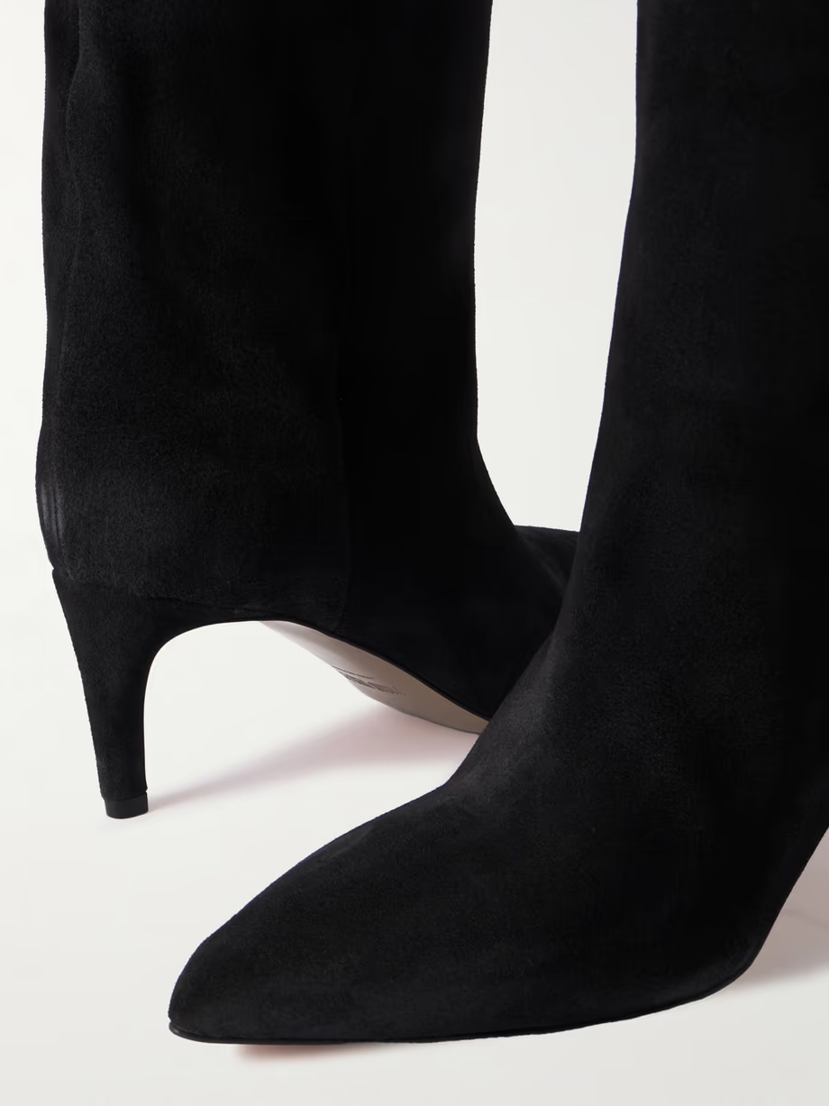 Stiletto suede knee boots