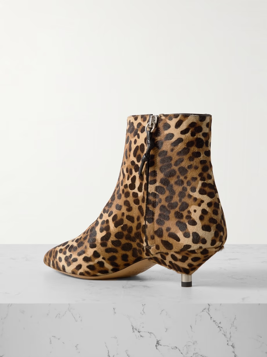 Eana leopard-print calf hair ankle boots