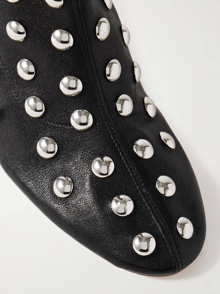 Studded leather ankle boots