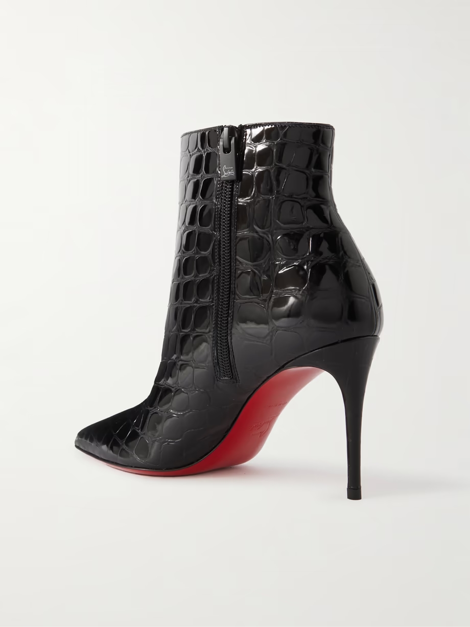 So Kate croc-effect patent-leather boots