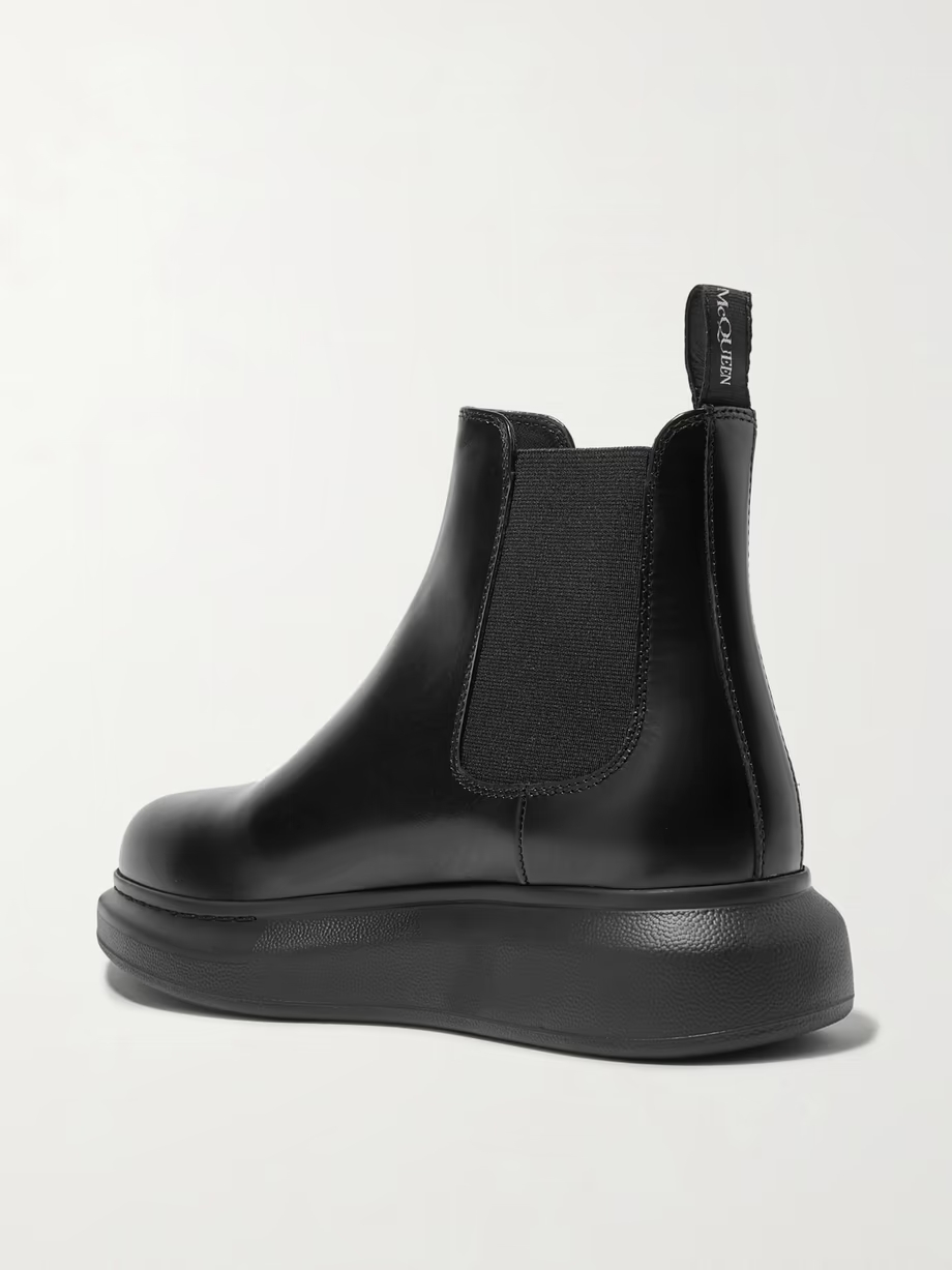 Glossed-leather exaggerated-sole Chelsea boots