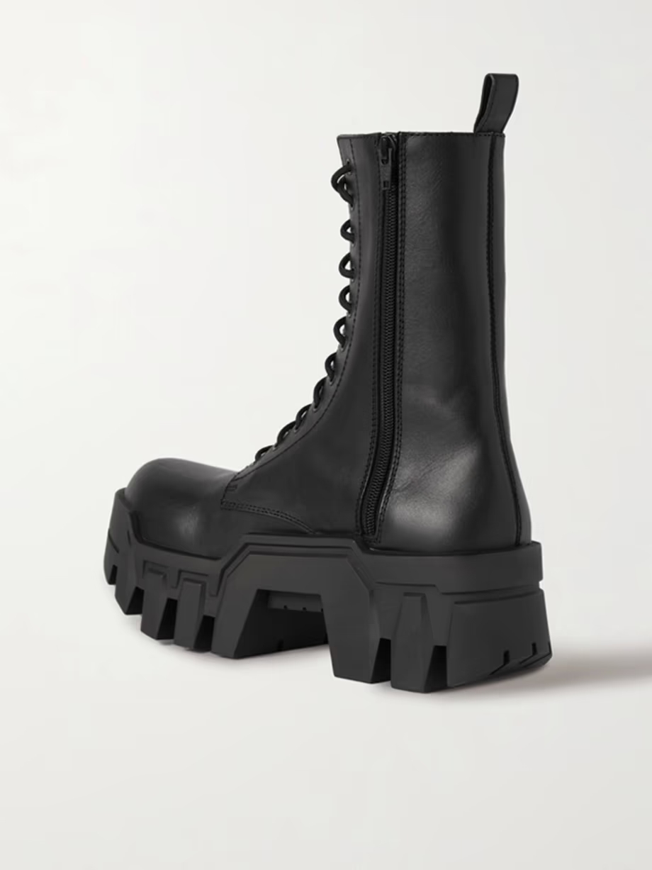 Bulldozer leather platform ankle boots