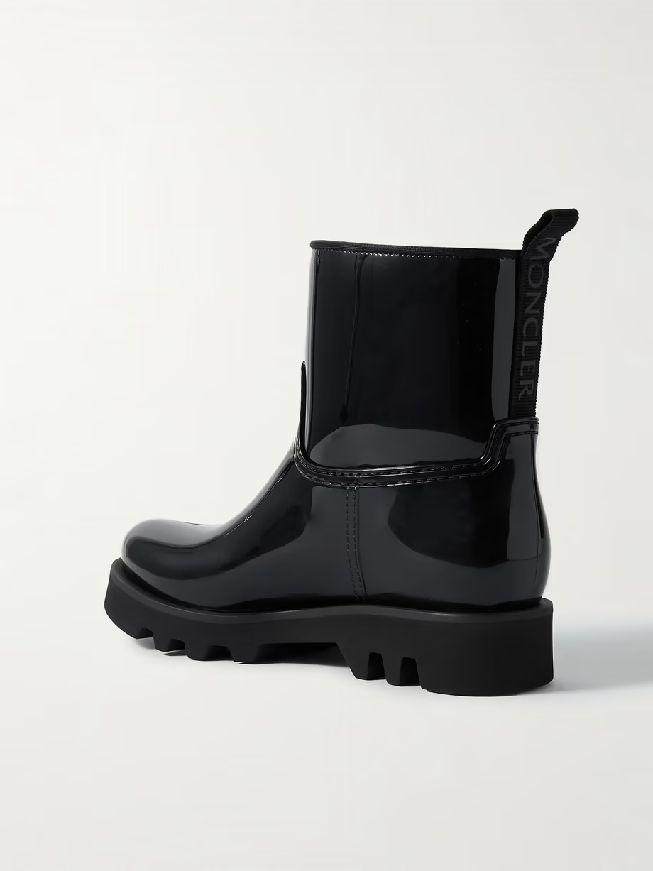 Ginette logo-appliquéd glossed-rubber rain boots