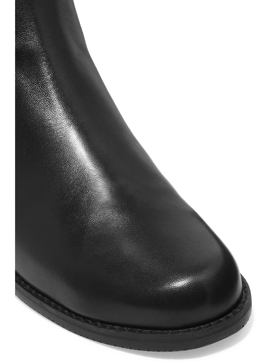 5050 leather and stretch knee boots