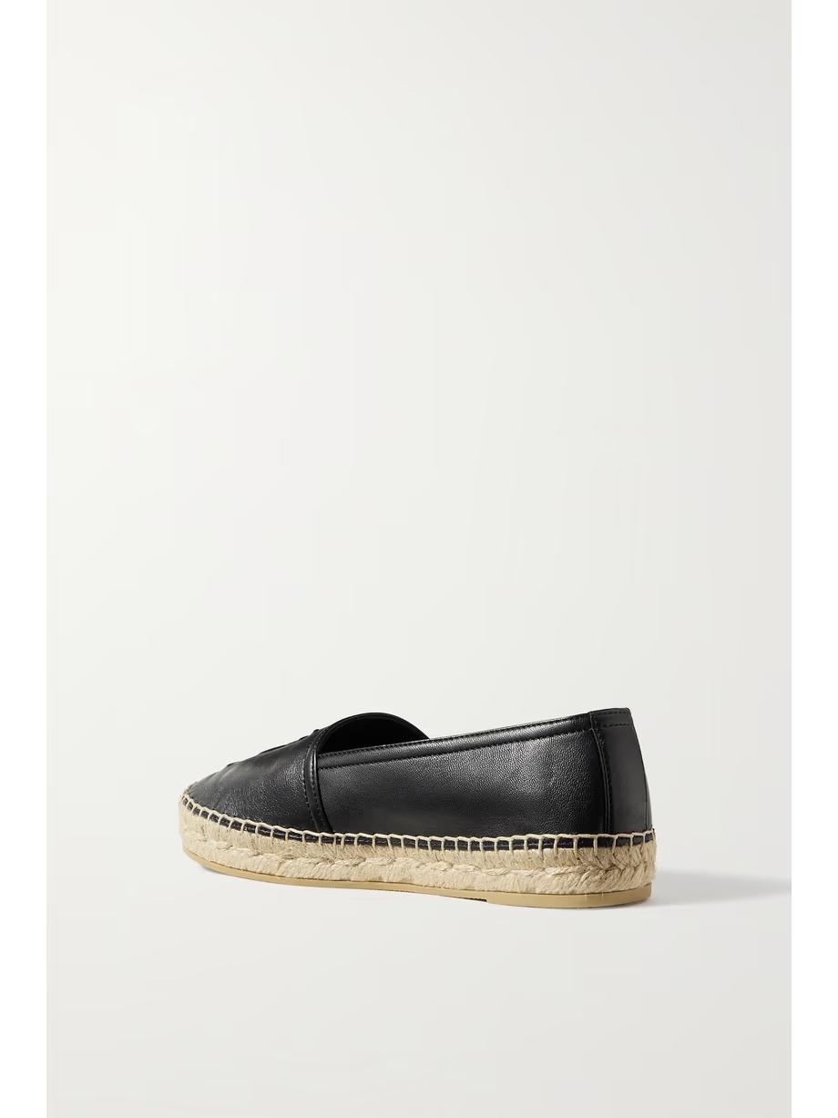 Logo-embossed leather espadrilles