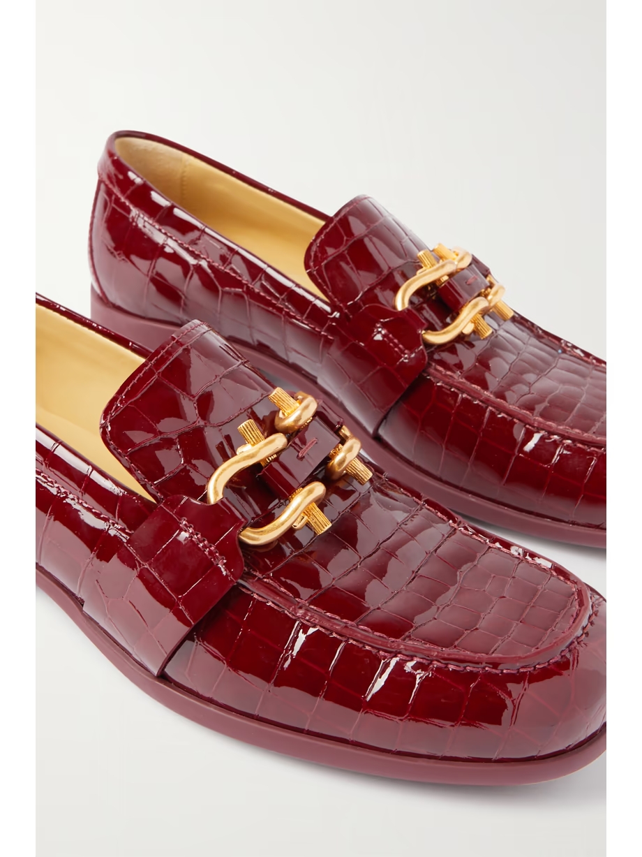 Madame croc-effect leather loafers