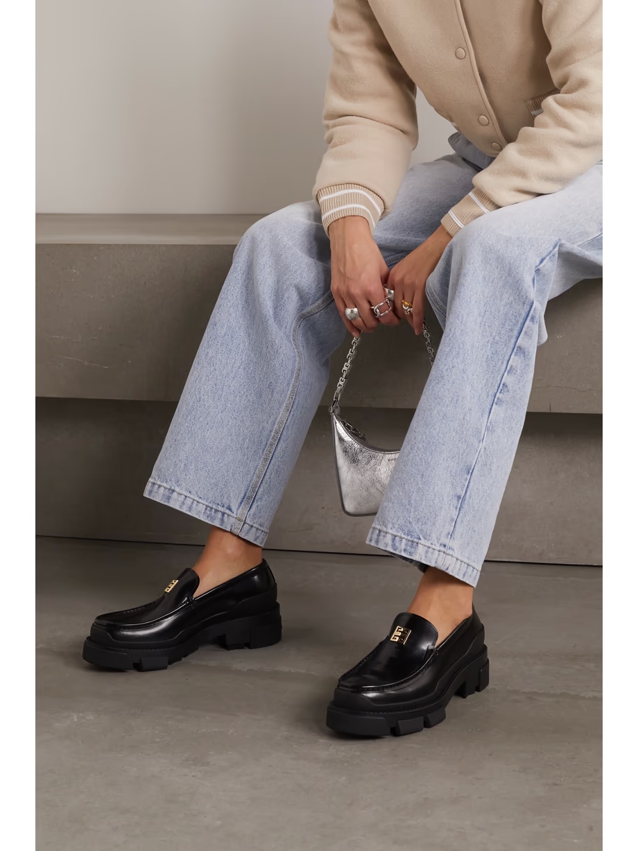 Terra logo-embellished leather platform loafers