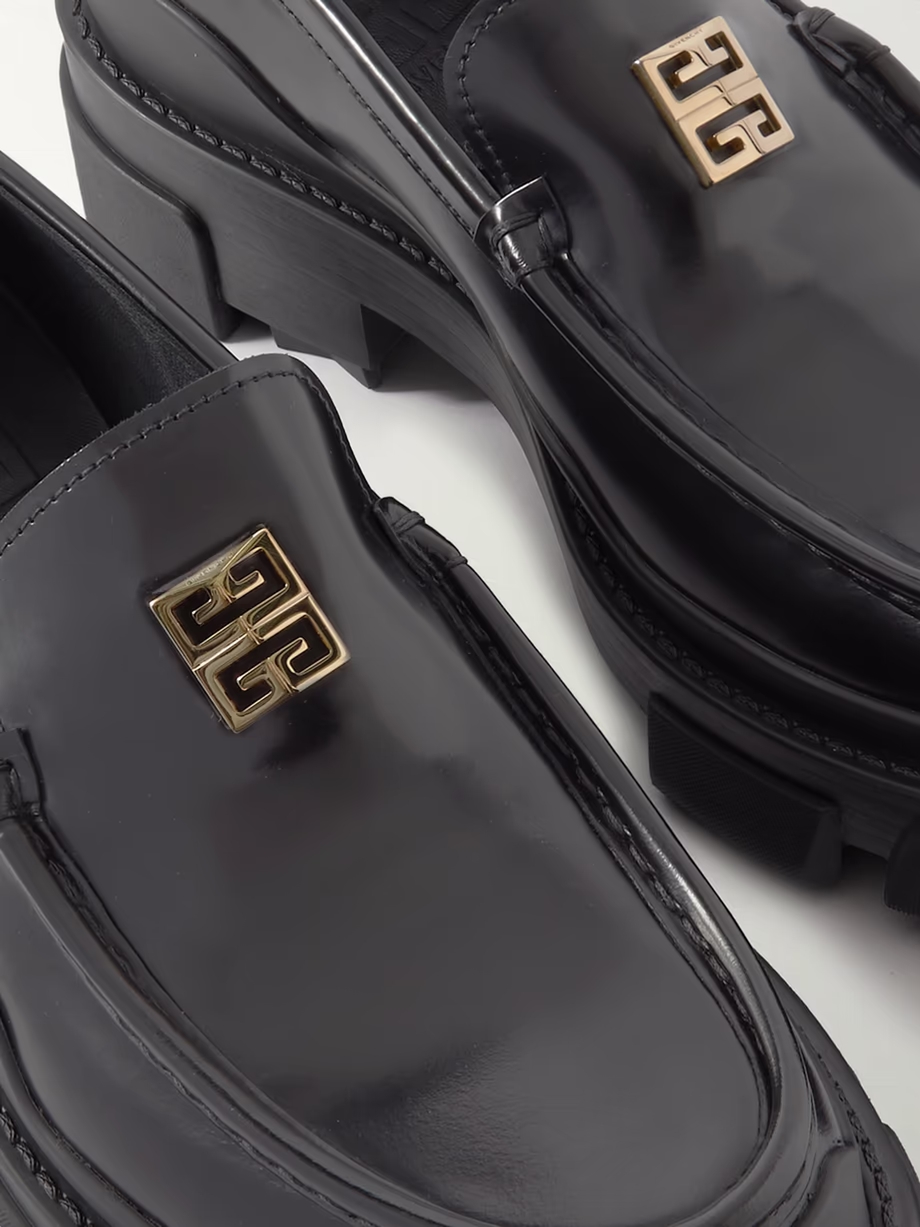 Terra logo-embellished leather platform loafers