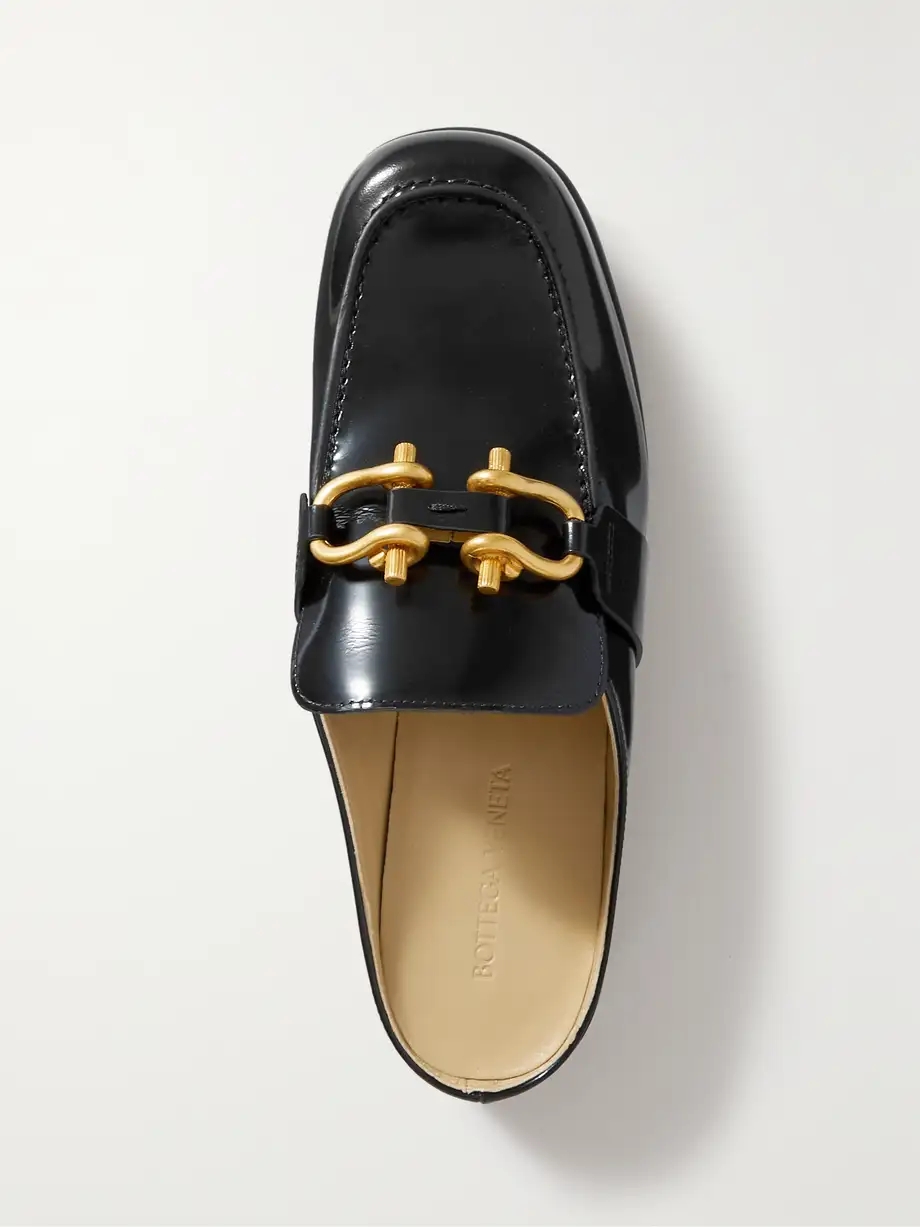 Monsieur Mocassin glossed-leather loafers