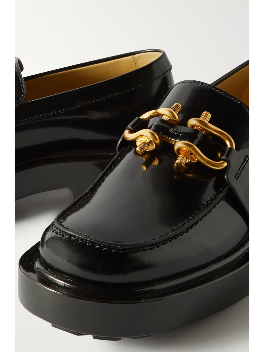 Monsieur embellished patent-leather loafers