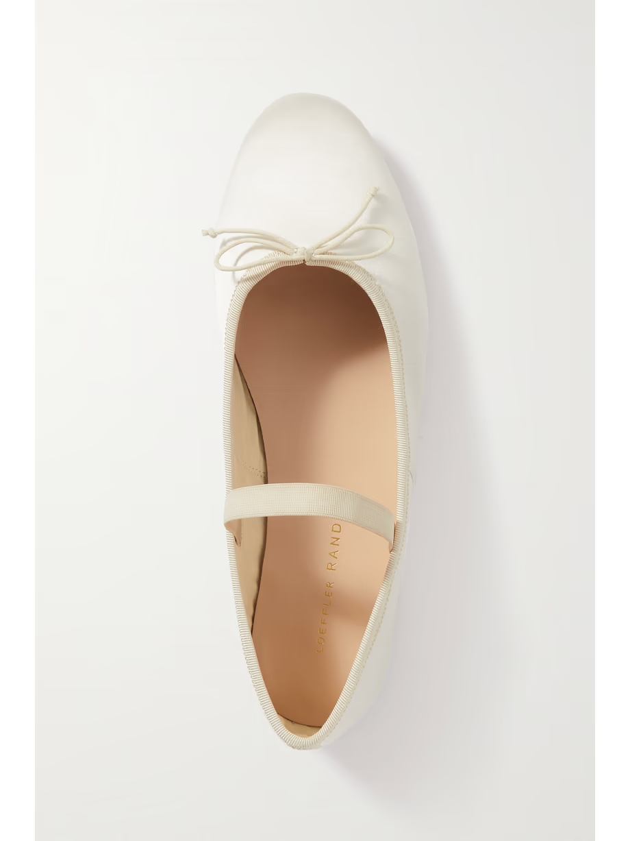 + NET SUSTAIN Leonie grosgrain-trimmed satin ballet flats