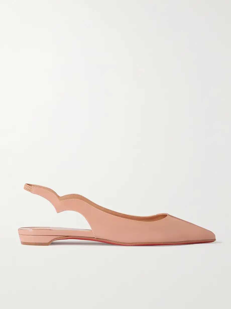 Hot Chikita patent-leather slingback point-toe flats