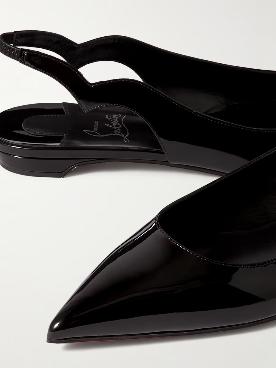 Hot Chikita patent-leather slingback point-toe flats