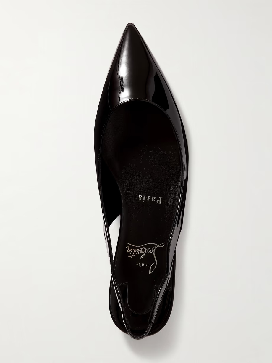 Hot Chikita patent-leather slingback point-toe flats