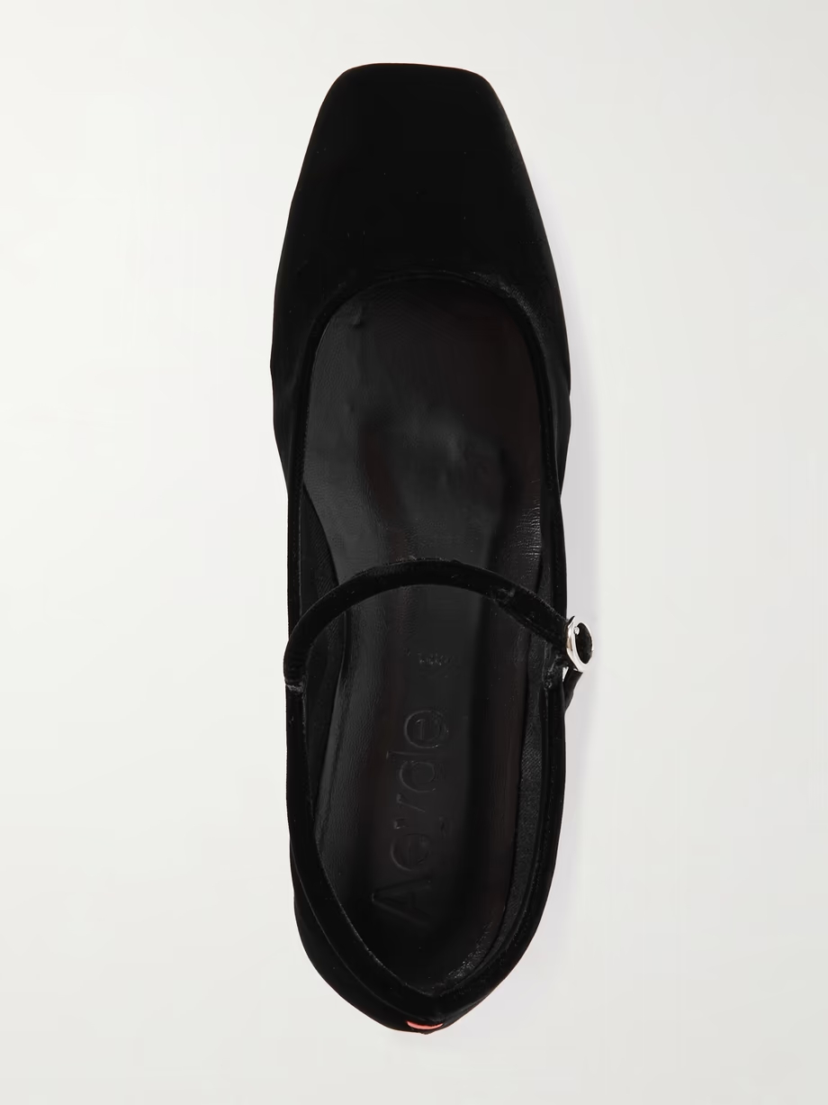 Uma velvet Mary Jane ballet flats