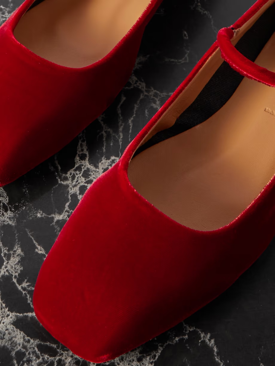 Uma velvet Mary Jane ballet flats