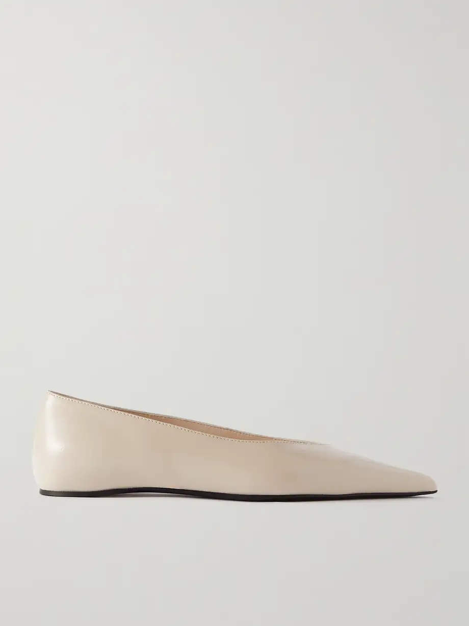 + NET SUSTAIN The Asymmetric Ballerina leather point-toe flats