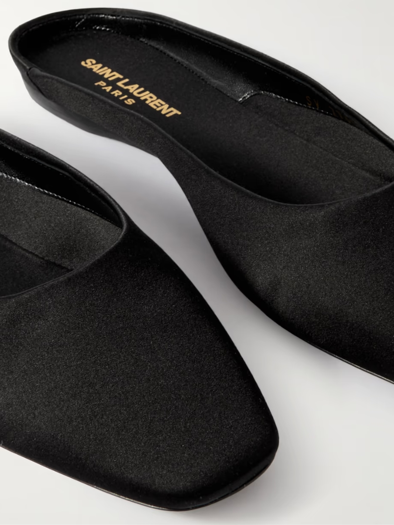 Lido satin-crepe slippers