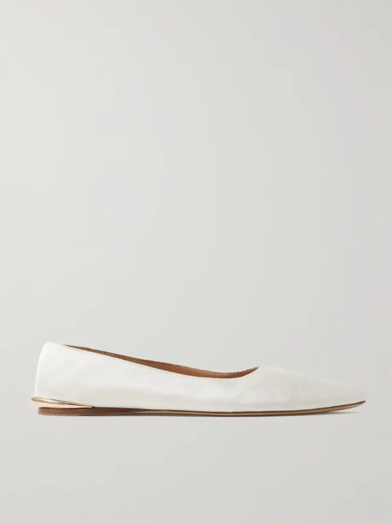 Fleur embellished canvas ballet flats